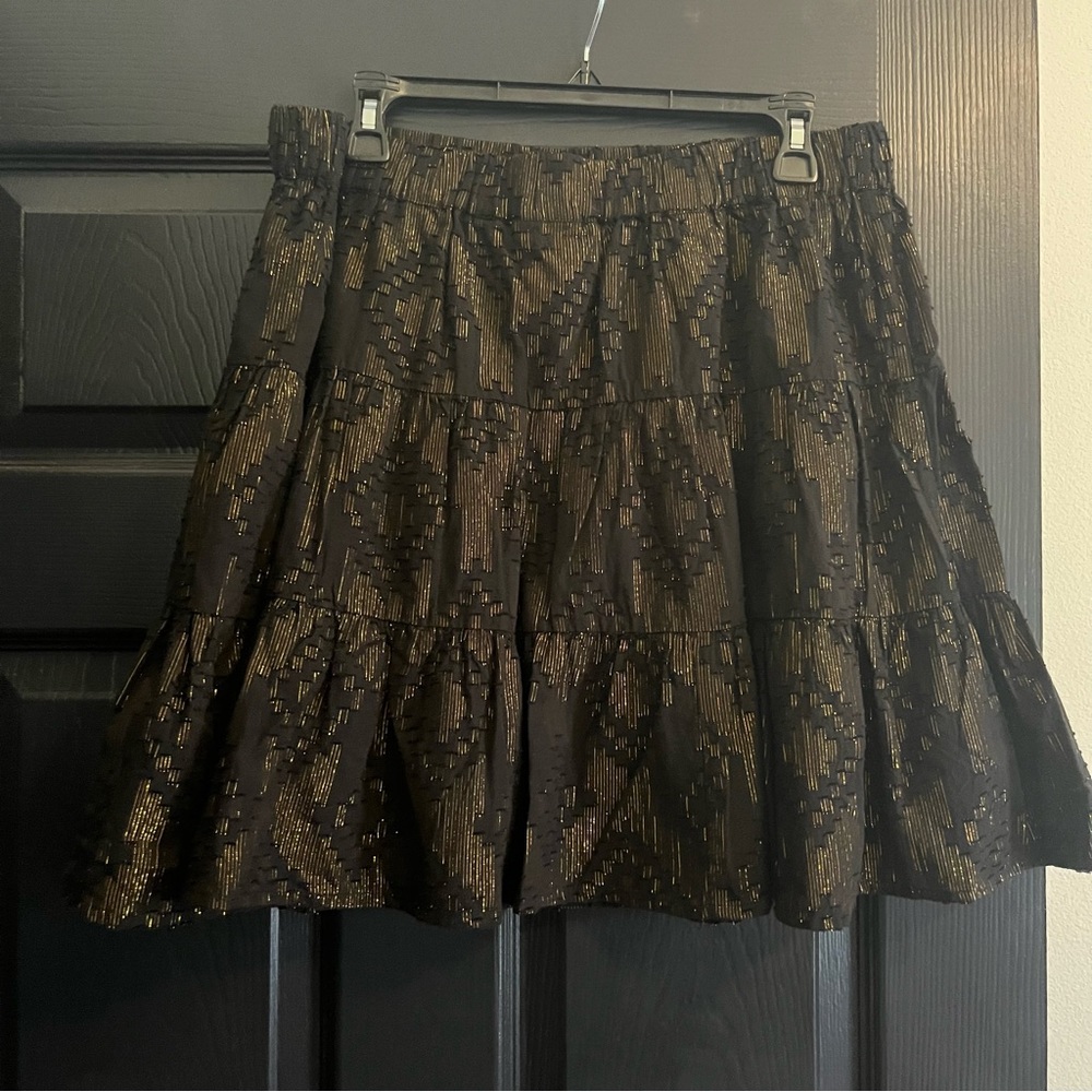 Roller Rabbit Black and Gold Skirt, Size XL, NWT